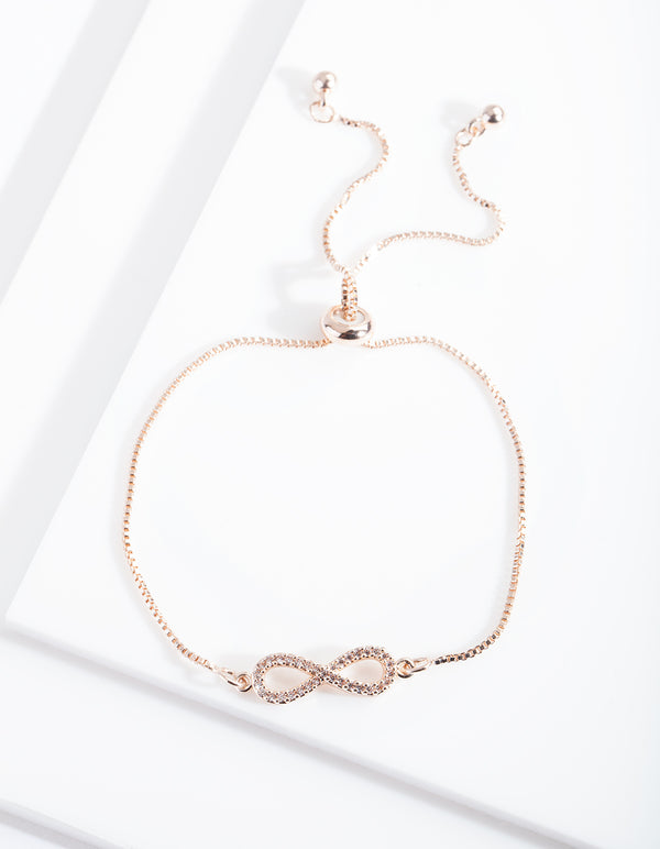 Rose Gold Infinity Diamante Bracelet