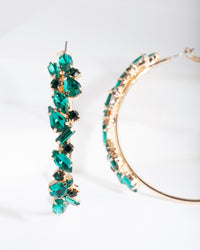 Green Cluster Hoop Earrings - link has visual effect only