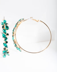 Green Cluster Hoop Earrings - link has visual effect only