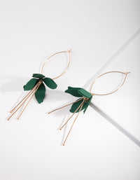 Green Coated Flower Drop Earrings - link has visual effect only