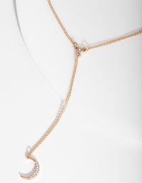 Gold Diamante Moon Chain Necklace - link has visual effect only