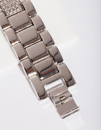 Silver Large Mega Bling Watch - link has visual effect only