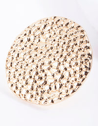 Gold Large Textured Disc Ring - link has visual effect only