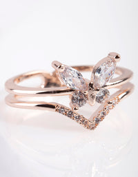 Rose Gold Cubic Zirconia Butterfly Ring - link has visual effect only