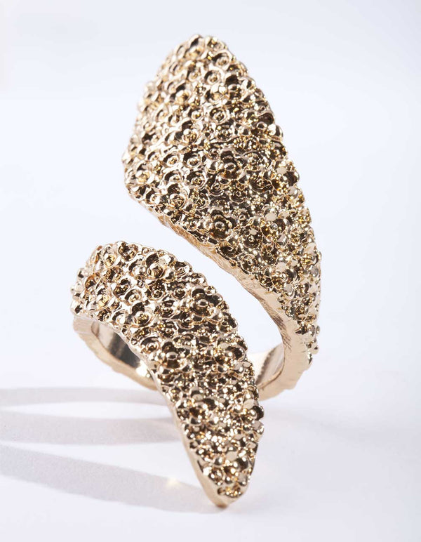 Gold Textured Wrap Ring