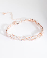 Rose Gold Cubic Zirconia Weave Bracelet - link has visual effect only