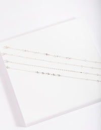 Silver Circle Gem Anklet Bracelet Pack - link has visual effect only