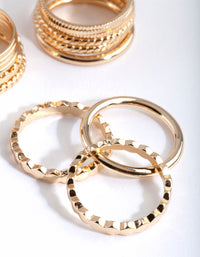 Gold Textured Band Ring 8-Pack - link has visual effect only