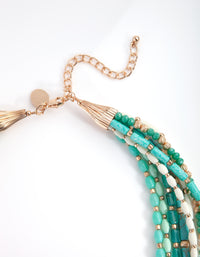 Gold Aqua Multi Bead Necklace - link has visual effect only