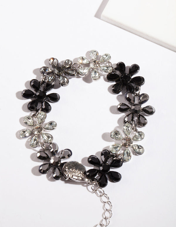 Black Diamante Daisy Bracelet