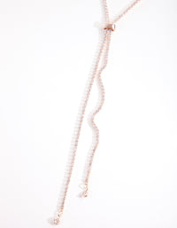 Cubic Zirconia Rose Gold Lariat Necklace - link has visual effect only