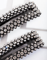 Diamante Rectangle Snap Hair Clip Pack - link has visual effect only