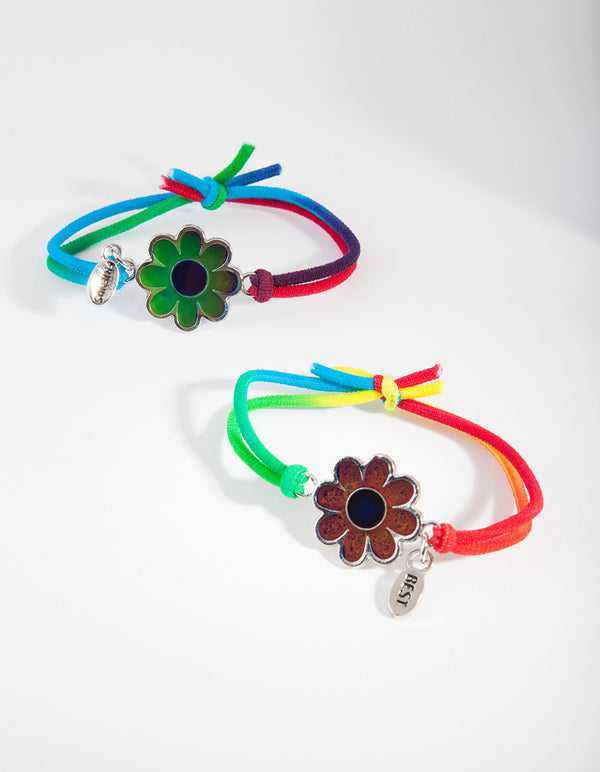 Kids Mixed Metal Floral Bracelet Pack