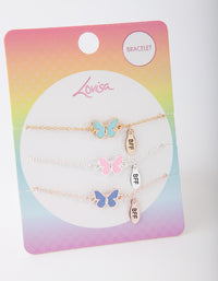 Kids Mixed Metal Butterfly BFF Bracelet Pack - link has visual effect only