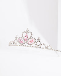 Kids Silver Stone Diamante Tiara Headband - link has visual effect only