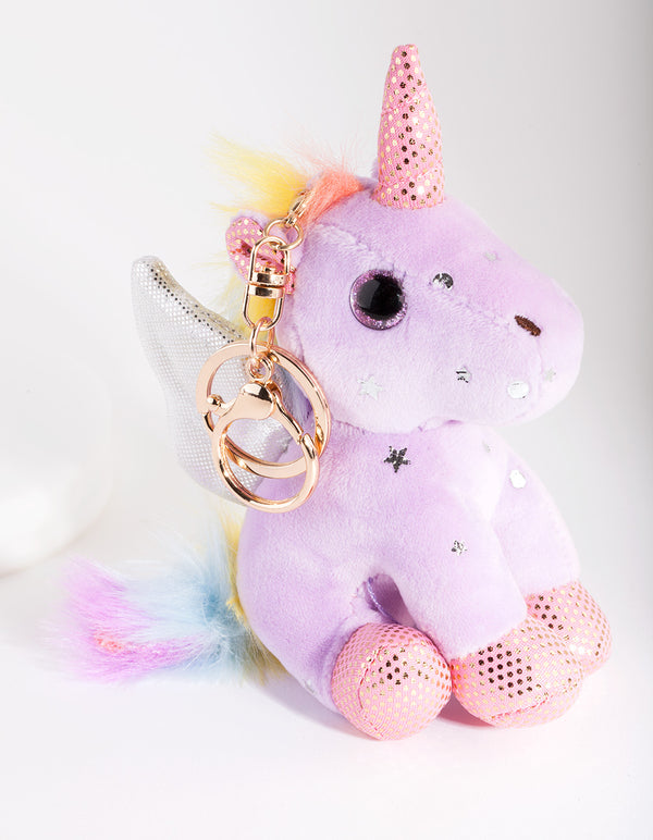 Kids Purple Unicorn Keyring