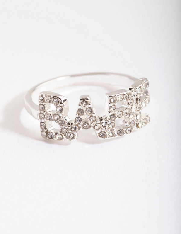 Silver Diamante Babe Ring