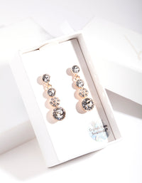 Rose Gold Diamond Simulant Crystal Multi Stone Earrings - link has visual effect only