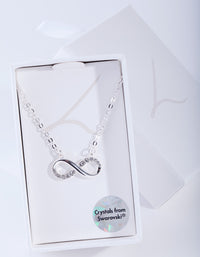 Silver Diamond Simulant Crystal Infinity Necklace - link has visual effect only