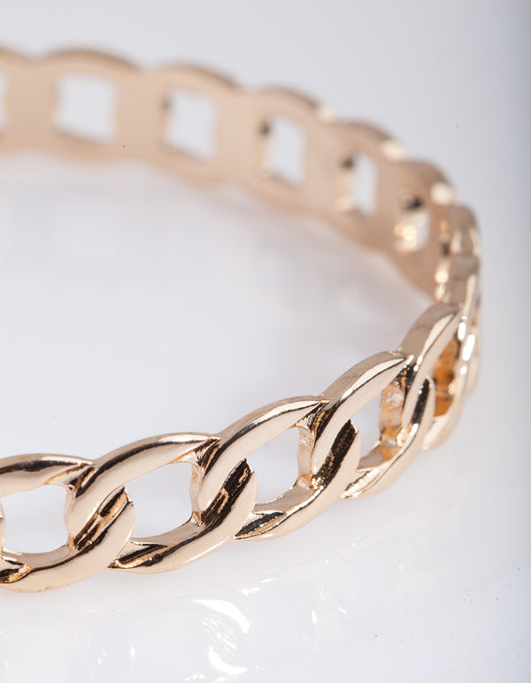 Gold Chain Link Bangle