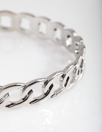 Silver Chain Link Bangle - link has visual effect only