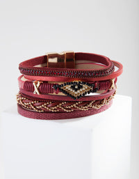 Gold Boho Bead & Plait Stacked Bracelet - link has visual effect only