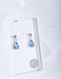 Aqua Diamond Simulant Teardrop Earrings - link has visual effect only