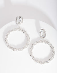 Silver Diamante Wrapped Hoop Earrings - link has visual effect only