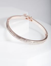 Rose Gold 2 Row Diamante Hinge Bracelet - link has visual effect only