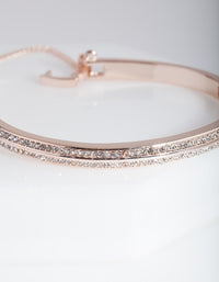 Rose Gold 2 Row Diamante Hinge Bracelet - link has visual effect only