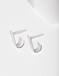 Sterling Silver Half Oval Open Earrings - link has visual effect only