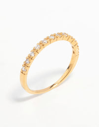 Gold Plated Sterling Silver Pave Diamante Ring - link has visual effect only