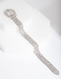 Silver Diamante Buckle Bracelet - link has visual effect only