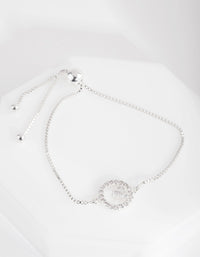 Silver Cubic Zirconia Toggle Bracelet - link has visual effect only