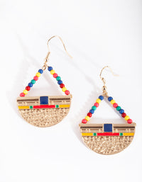 Gold Textured Bohemian Bead Earrings - link has visual effect only