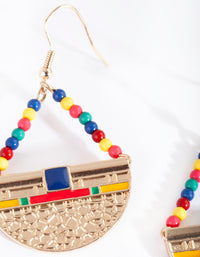 Gold Textured Bohemian Bead Earrings - link has visual effect only