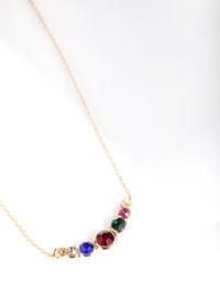 Gold 5 Diamante Smile Necklace - link has visual effect only