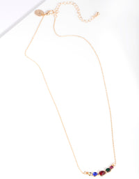 Gold 5 Diamante Smile Necklace - link has visual effect only