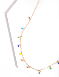 Gold Multicoloured Bead Necklace - link has visual effect only