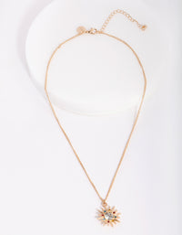 Gold Diamante Sun Necklace - link has visual effect only