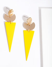 Gold Yellow Triangle Drop Earrings - link has visual effect only