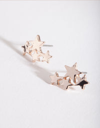 Rose Gold Quad Star Cluster Earrings - link has visual effect only