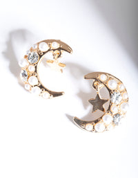 Gold Moon & Star Earrings - link has visual effect only