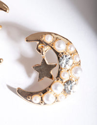 Gold Moon & Star Earrings - link has visual effect only