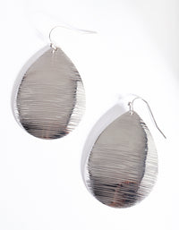 Silver Textured Teardrop Earrings - link has visual effect only