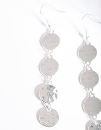 Silver Round Disc Drop Earrings - link has visual effect only