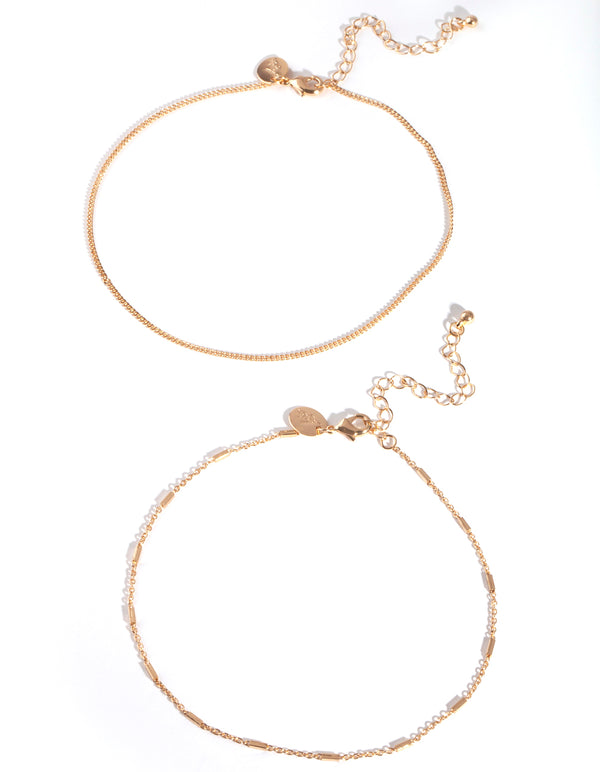 Gold Bar Chain Choker Pack