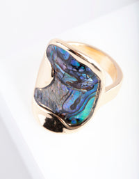 Gold Abalone Wave Ring - link has visual effect only