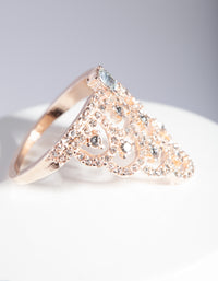 Rose Gold Diamante Chandelier Ring - link has visual effect only