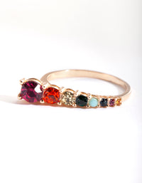 Gold Pastel Rainbow Diamante Ring - link has visual effect only